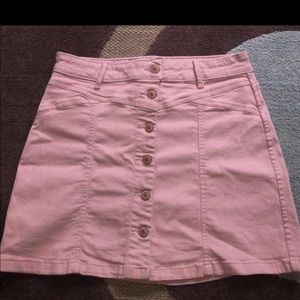 pink denim skirt